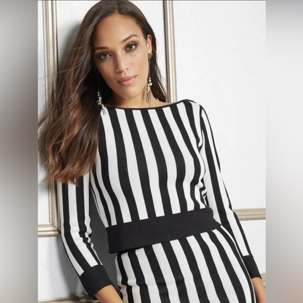 New York & Co. Marcy Stripe Sweater - Eva Mendes Collection Size Medium